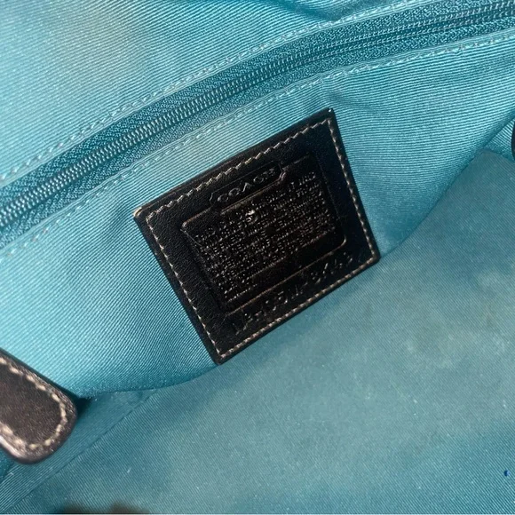 Authentic Coach Signature Gallery Handbag Black Jacquard 8k49 Good Condition - Picture 6 of 7